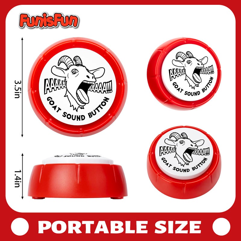 FunisFun Goat Desk Toy with Goat Squeak, Funny Button with Sheep Sound for White Elephant Gag Gifts Men Women Office Gifts for Dad from Daughter Son, Novelty Toys for Playing Jokes - Image 2