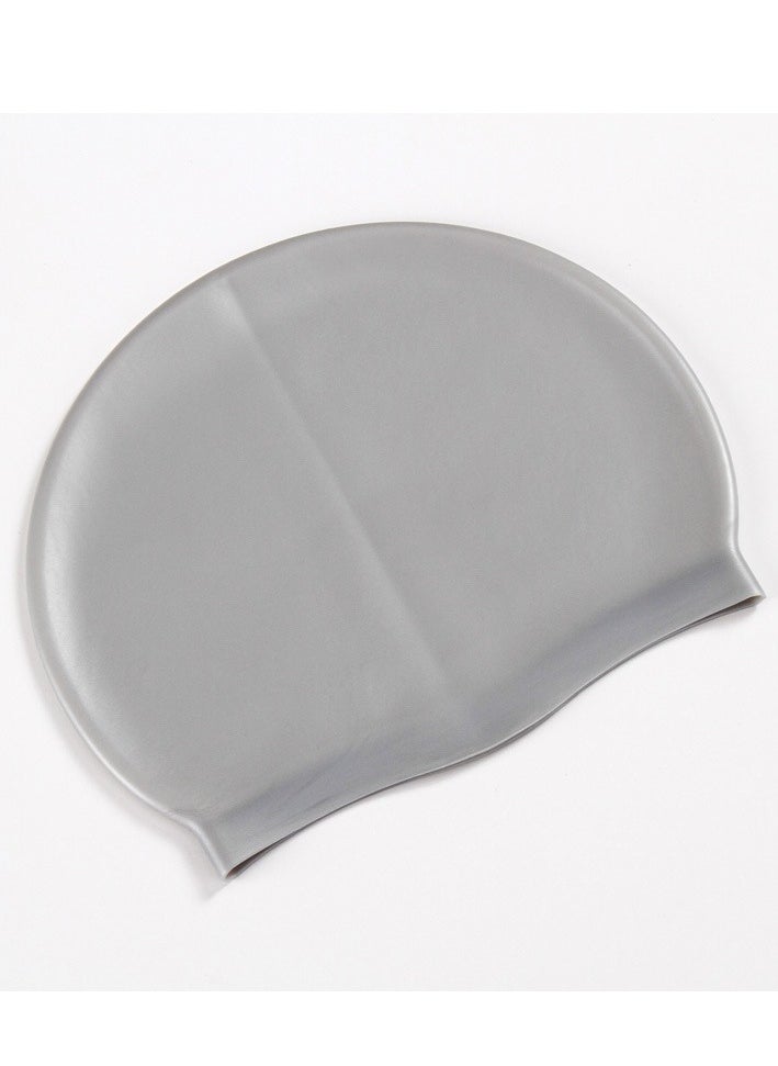 Dolphin Silicone Swimming Cap Waterproof For Kids & Adults - Silver  - Image 4