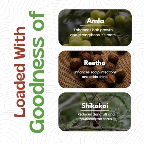 Havintha Natural Hair Shampoo With Herbal Amla Reetha Shikakai Powder For Men & Women, Totally Organic | Paraben And Sulphate Free Shampoo - 227gm (Pack of 1) - Image 4