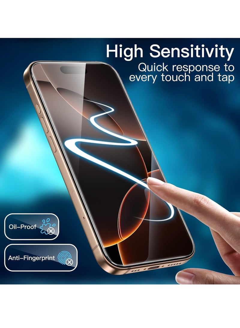 MOCOM [3pack] iPhone 16 Pro Max Screen Protector [6.9 Inch] – 9H+ Ultra Tough Tempered Glass, HD Clear, Anti-Scratch, Anti-Fingerprint, Bubble-Free, Case-Friendly, Easy Installation Frame, Unbreakable Protection for iPhone 16 Pro Max (2025) - Image 5