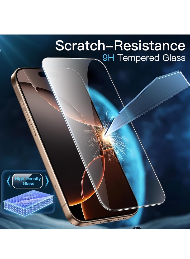 MOCOM [3pack] iPhone 16 Pro Max Screen Protector [6.9 Inch] – 9H+ Ultra Tough Tempered Glass, HD Clear, Anti-Scratch, Anti-Fingerprint, Bubble-Free, Case-Friendly, Easy Installation Frame, Unbreakable Protection for iPhone 16 Pro Max (2025) - Image 4