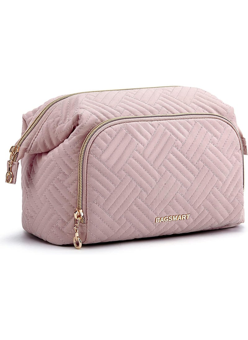 BAGSMART BAGSMART Travel Makeup Bag, Cosmetic Bag Make Up Organizer Case,Large Wide-open Pouch for Women Purse for Toiletries Accessories Brushes 
