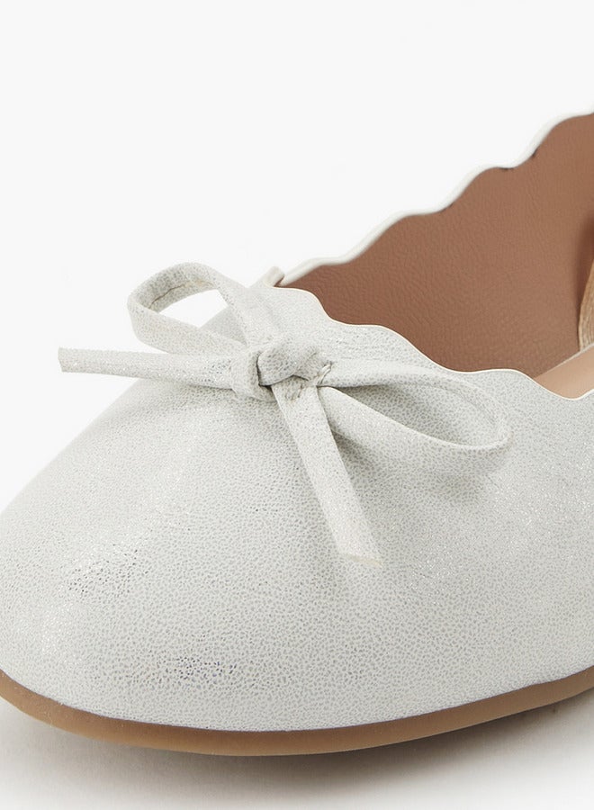 Little Missy Girls Scallop Trim Ballerina Shoes - Image 4