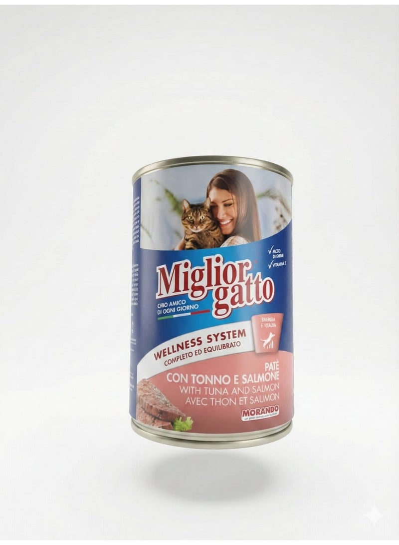 ميليور غاتو نظام العافية – باتيه بالتونة والسلمون 400 جرام