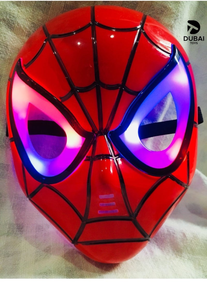 LED Light-Up Spider Hero Mask for Kids – Glowing Superhero Costume Accessory with Blue Illuminating Eyes  - Image 2
