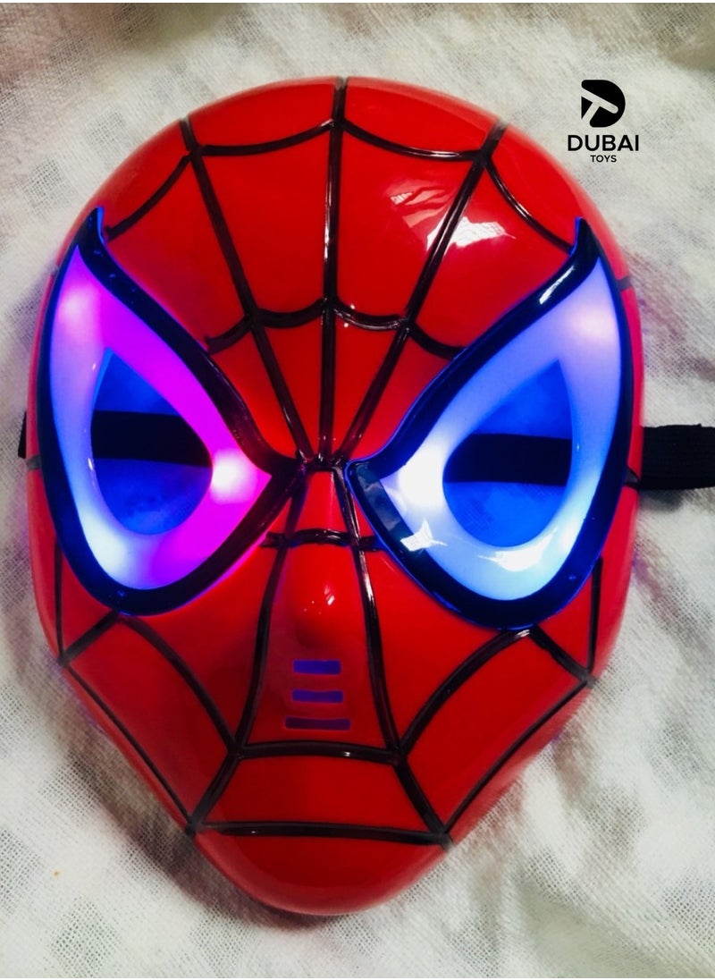 LED Light-Up Spider Hero Mask for Kids – Glowing Superhero Costume Accessory with Blue Illuminating Eyes  - Image 3