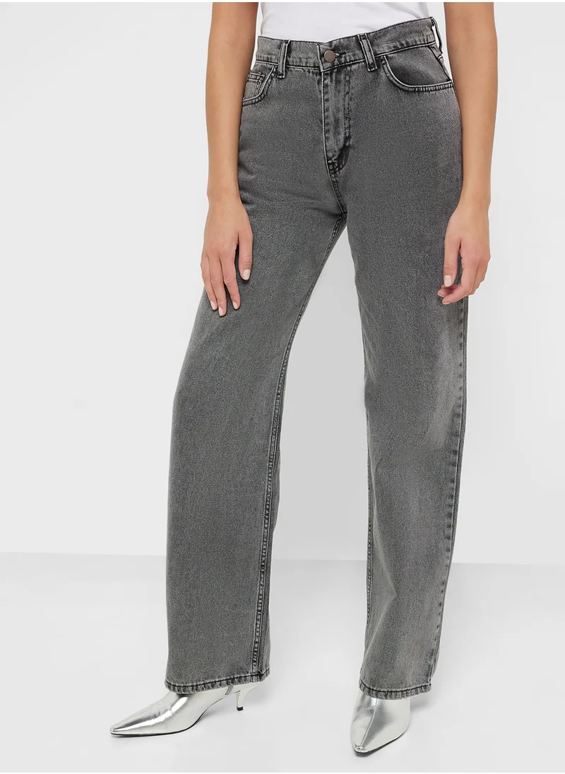 جينجر Mid Rise Straight Fit Jeans