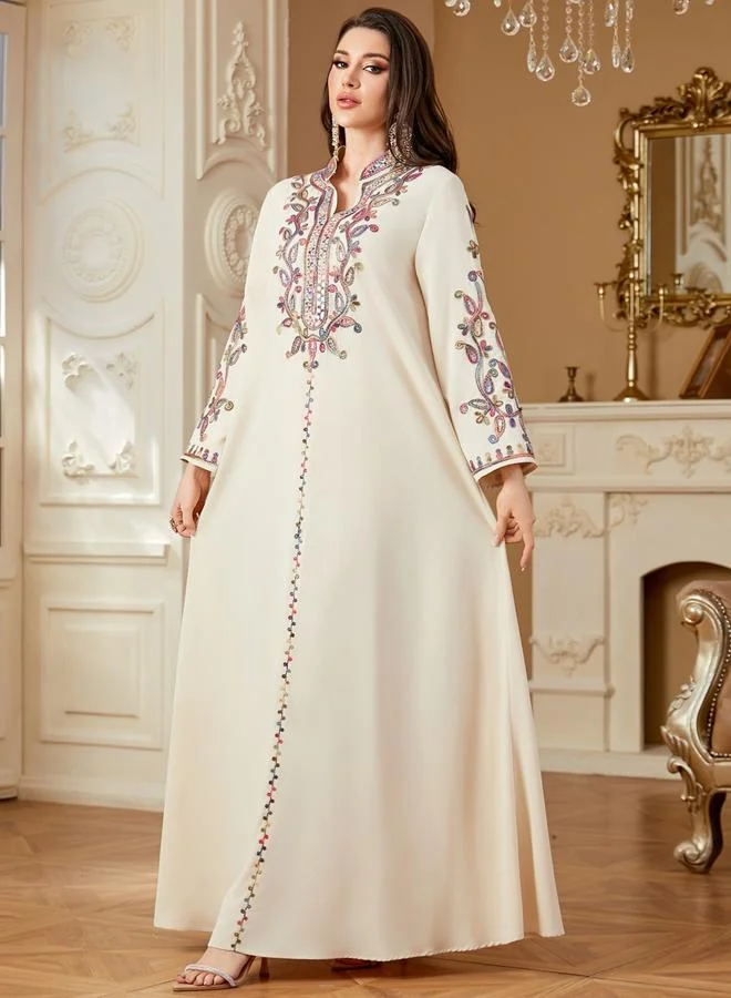 Take Two  Women Sequin Patch Detail Long Sleeve Jalabiya for Women | Best Price UAE