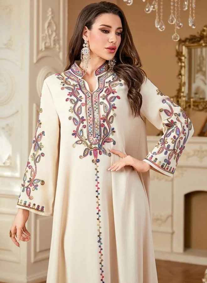 Take Two  Women Sequin Patch Detail Long Sleeve Jalabiya for Women | Best Price UAE