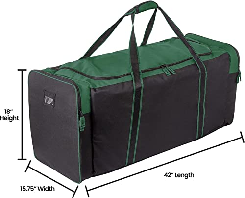 Jetstream Heavy Duty Multi Pocket Large Sports Gym Equipment 3-Pocket Travel Duffel Bag (Green, 42-Inch) - Image 5