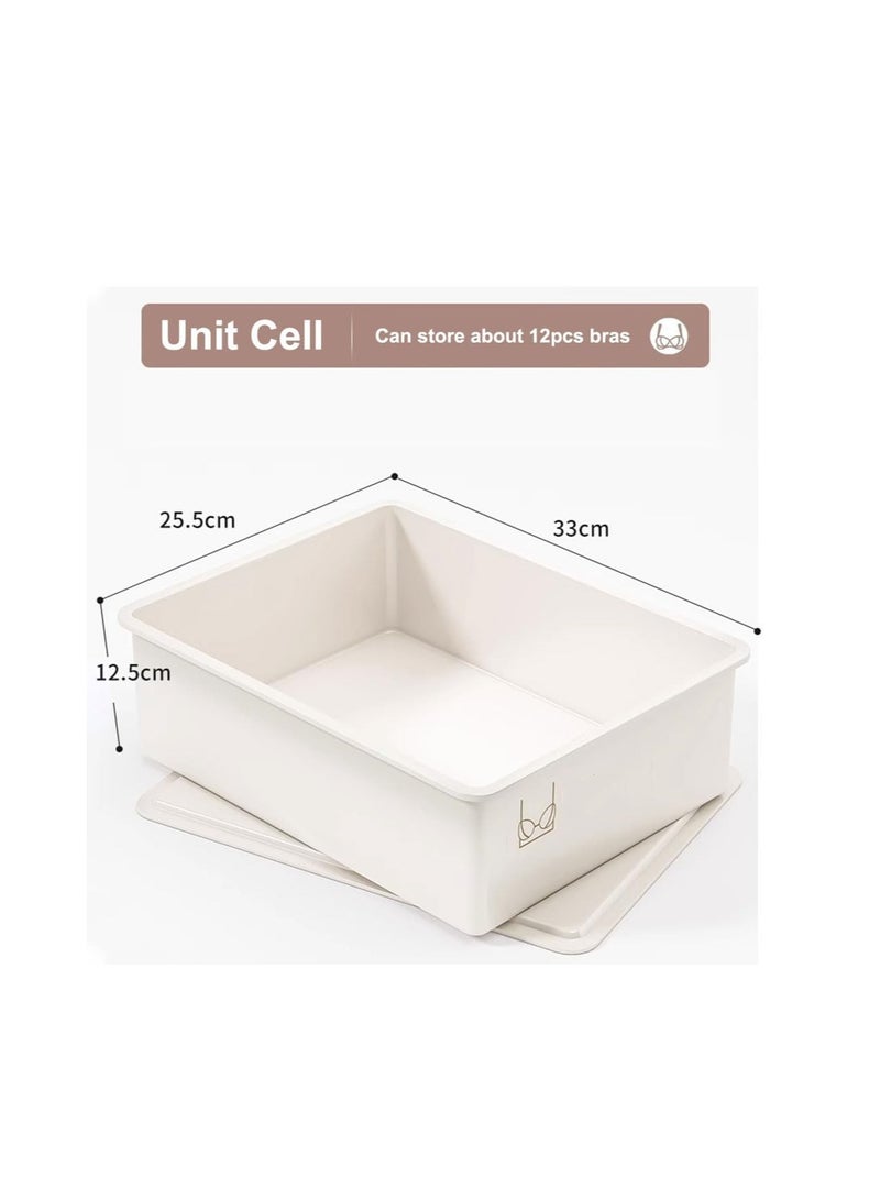 Plastic Underwear Organizer, Stackable Underwear Storage Box with Dustproof Lid for Closet Wardrobe, 3PCS Socks Pants Bra Dispenser for Bedroom Cabinet, Drawer Dividers for Scarves Ties Cables  - Image 2