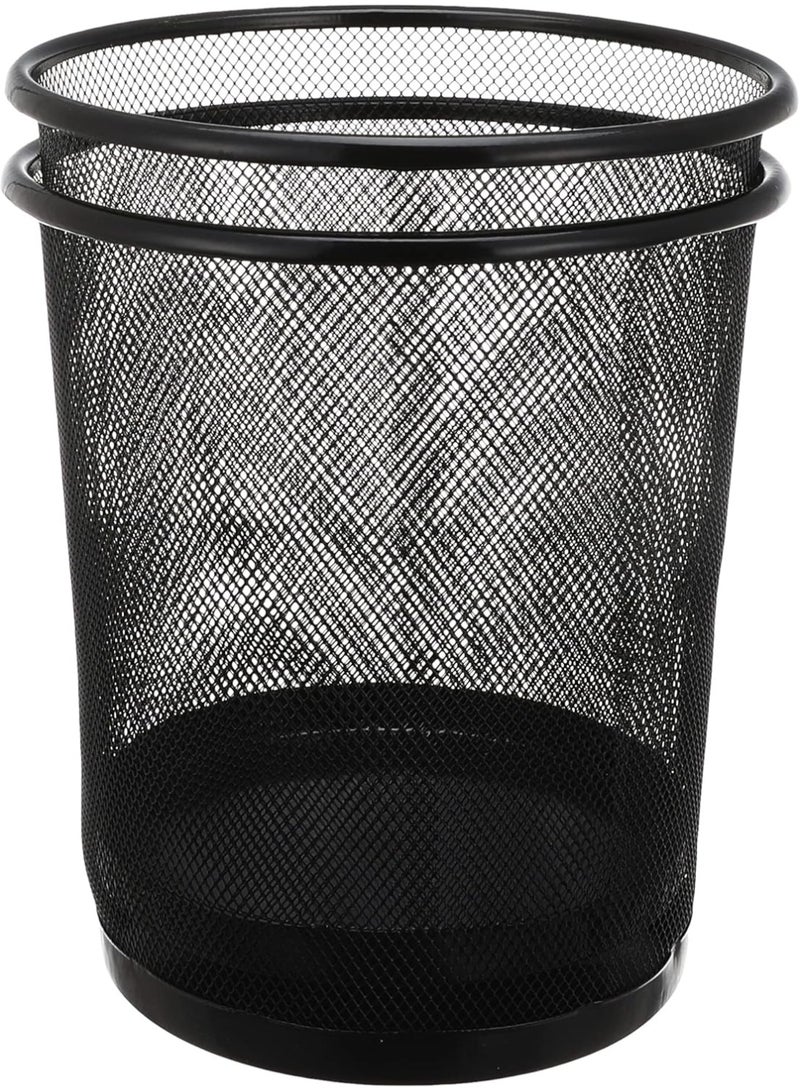 مجموعة من سلتين تخزين معدنيتين باللون الأسود - صناديق تنظيم سلكية شديدة التحمل للمنزل والمطبخ والحمام والمكتب والأرفف والمخزن والخزانة - متينة ومتعددة الأغراض - Image 1