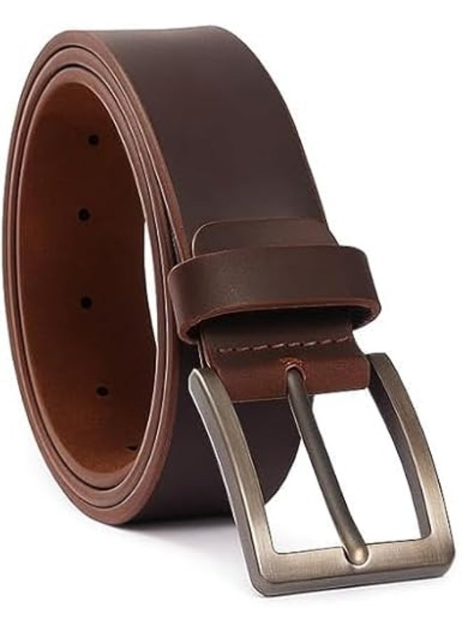 حزام رجالي من الجلد - أصلي 100%، حزام متين مناسب للارتداء اليومي مع الجينز، إبزيم كلاسيكي، حزام رجالي شديد التحمل للاستخدام اليومي - أنيق ويدوم طويلاً - Image 1