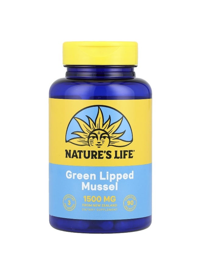 Nature's Life Nature's Life, Green Lipped Mussel, 1,500 mg, 90 Capsules (500 mg per Capsule)  - Image 1