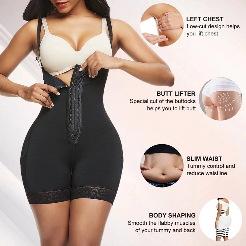 One-Body Shapeshift Clothing Zipper-Breasted Beauty Body Corset Hip Pants Tight Fit Slung Hip Pants - Image 4