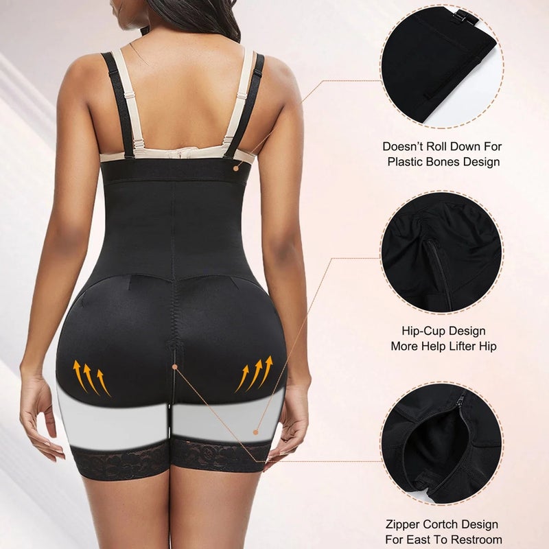 One-Body Shapeshift Clothing Zipper-Breasted Beauty Body Corset Hip Pants Tight Fit Slung Hip Pants - Image 3
