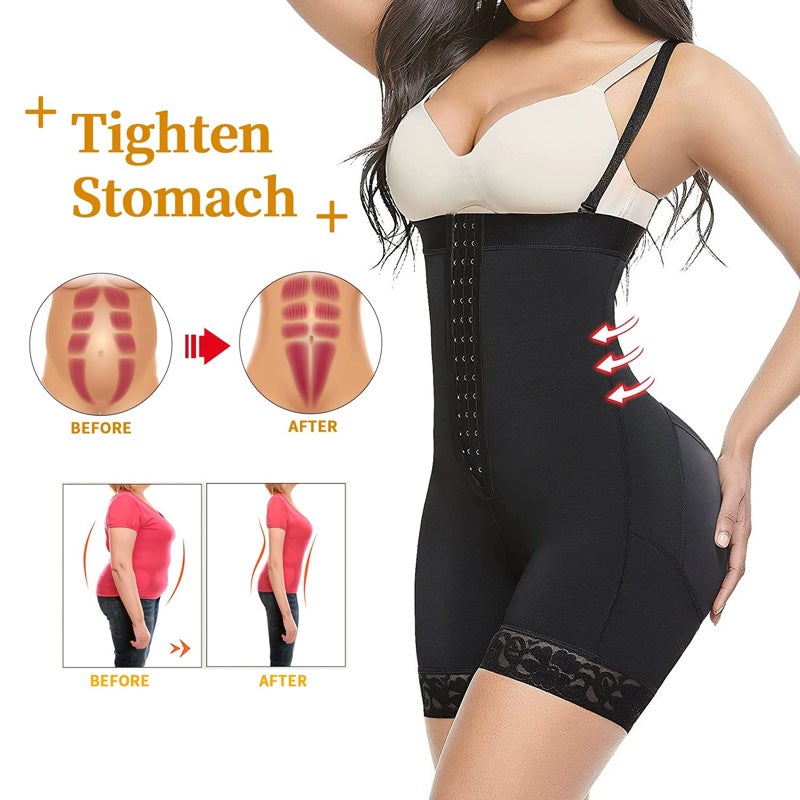 One-Body Shapeshift Clothing Zipper-Breasted Beauty Body Corset Hip Pants Tight Fit Slung Hip Pants - Image 5