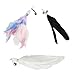BOROLA 3 PCS Cat Feather Teaser Replacement Heads Cats Wand Replacement Feathers with Bell Interactive Cat Toy Attachments for Indoor Cats DIY Cat AccessoriesWhite Black MultiColored - Image 3