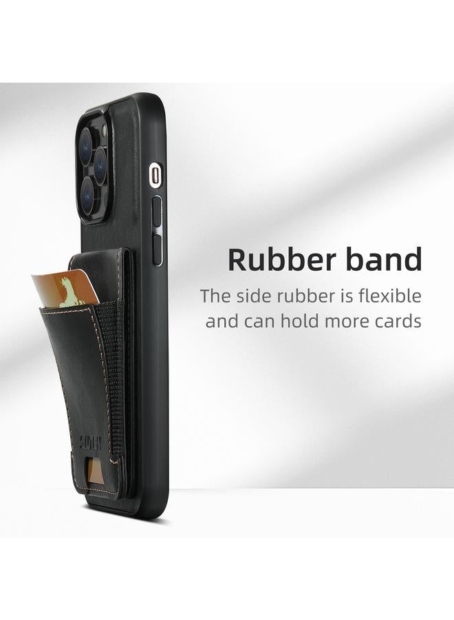 Suteni Case For iPhone 16 Pro Max H03 Oil Wax Leather Wallet Stand Back Phone Case - Image 2