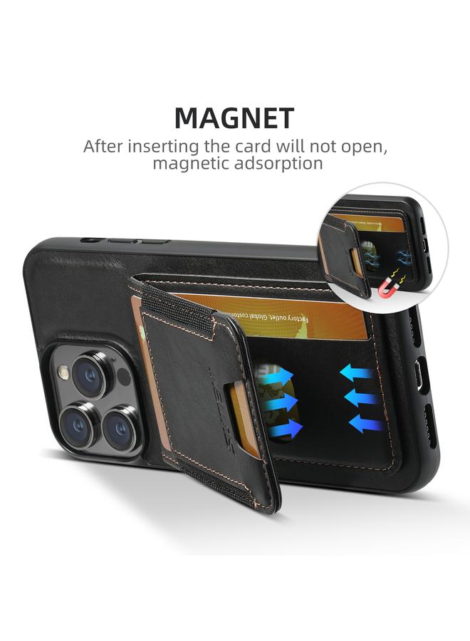 Suteni Case For iPhone 16 Pro Max H03 Oil Wax Leather Wallet Stand Back Phone Case - Image 3