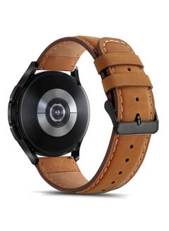 Tasikar 20mm Leather Bands Compatible with Samsung Galaxy Watch 6/5/4 Band/Watch 6 Classic 43mm 47mm/Watch 5 Pro Band, Genuine Leather Strap Bracelet for Galaxy Watch 4 Classic/Watch 3, Brown  - Image 2