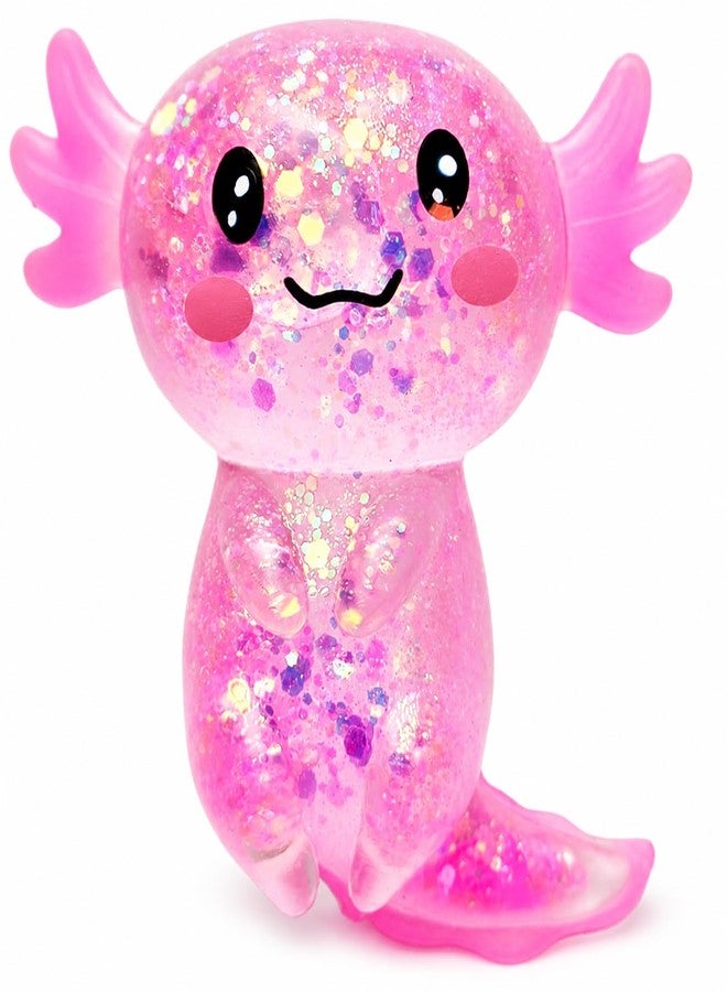 Oulores Axolotl Squishy Stress Relief Toy, Glitter Slow Rising Squeeze Toy， Soft Squeeze Sensory Fidget Toys, Cute Axolotls Squishies Party Favors Classroom - Image 1