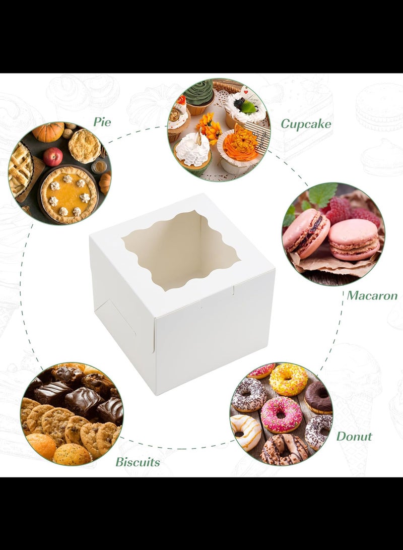 AVACraft 20Pcs Bakery Boxes with Window, 6 x 6 x 5 Inches, Paperboard Treat Boxes for Cookies, Pastry, Cookies, Strawberries, Macarons,White/Clear - Image 5