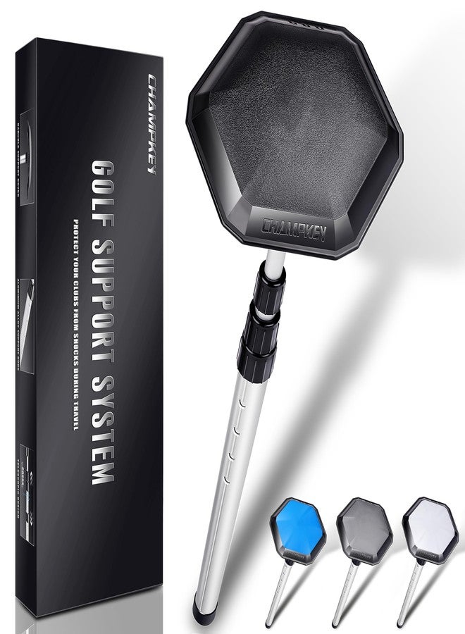 CHAMPKEY Professional Golf Travel Bag Support Rod - Sturdy Aluminum Alloy Golf Support System - Rubber Top Cover Golf Support Stick (Black) - Image 1