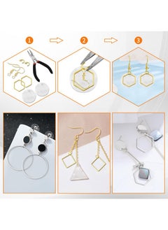 Oubaka Oubaka 216pcs Beading Hoop Earrings 3 Shapes Earring Hoops Hypoallergenic Earring Finding Square Teardrop Round Earrings Beading Hoop Bulk for DIY Earrings Making Supplies(Gold&Silver)  - Image 4