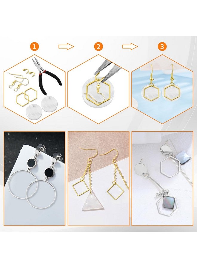 Oubaka 216pcs Beading Hoop Earrings 3 Shapes Earring Hoops Hypoallergenic Earring Finding Square Teardrop Round Earrings Beading Hoop Bulk for DIY Earrings Making Supplies(Gold&Silver) - Image 4