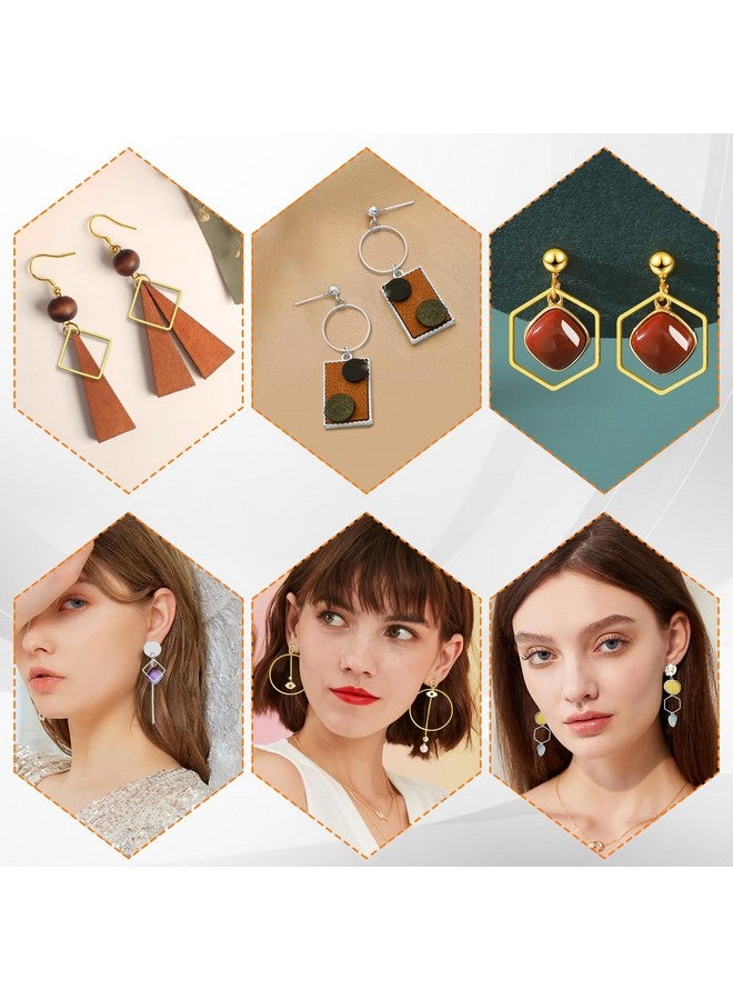 Oubaka 216pcs Beading Hoop Earrings 3 Shapes Earring Hoops Hypoallergenic Earring Finding Square Teardrop Round Earrings Beading Hoop Bulk for DIY Earrings Making Supplies(Gold&Silver) - Image 5
