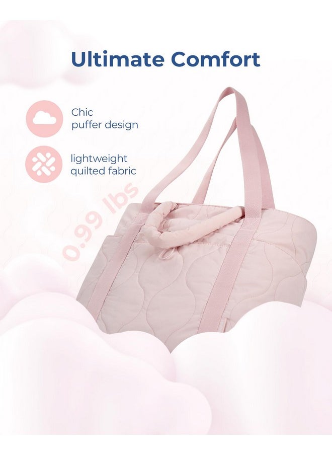 BAGSMART BAGSMART Puffer Tote Bag for Women, Quilted Travel Top Handle, Large Lightweight Shoulder Handbags with Zipper  - Image 5