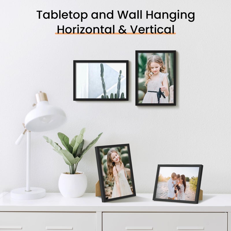 أبس سيمبلز مجموعة إطار صورة 5 × 7 من 3 مصنوعة من زجاج عالي الوضوح لمدة 5 × 7 إطارات سوداء الجدار وعرض الطاولة إطار صورة حدودية رقيقة للمنزل د؟ - Image 5