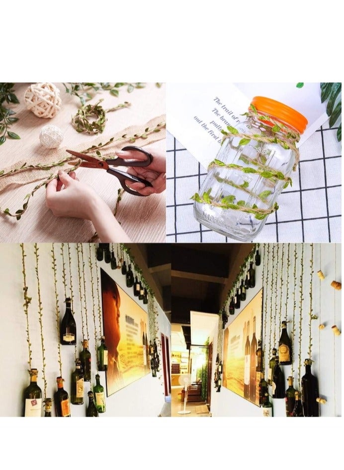 OASIS-TH 1 Pack Jute Rope 5mm x 10 Meter Jute Rope Rattan Leaf Nursery Handmade Wax Thread Sen Series Environmental Decorations Woven Green Leaf Rope - Image 2