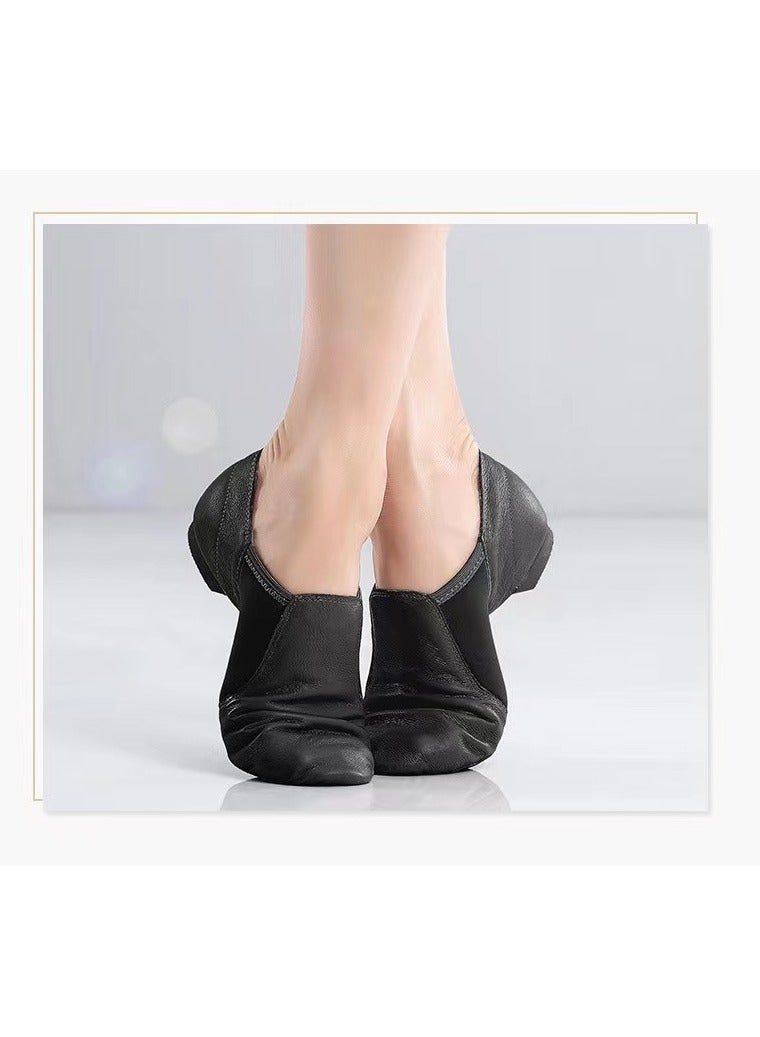 Loquat Squality Woman Genuine Leather Dance Shoes Black  - Image 1