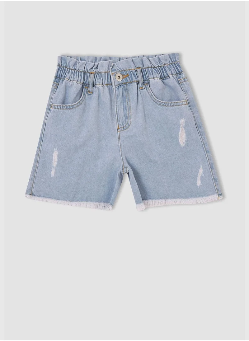 DeFacto Mom Fit Distressed Denim Shorts