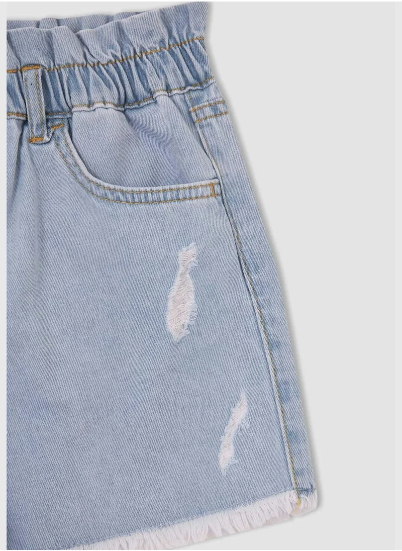 DeFacto Mom Fit Distressed Denim Shorts