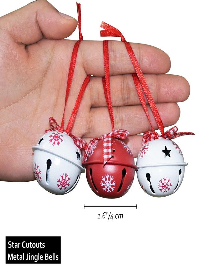MACLARONX Christmas Jingle Bells Metal Decorative Bells with Ribbons 1.6" Xmas Tree Ornaments for Wreath Crafts Holiday Home Decorations, Bulk(12 Pcs) - Image 3