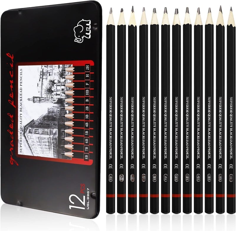 Corslet Set of 60 Pcs : 48 Pc Color Pencil & 12 Pc Drawing Pencil Combo Set for Adults & Kids – Professional Pre‑sharpened Colored Pencils for Drawing, Sketching, Shading & Adult Coloring Books - Image 3