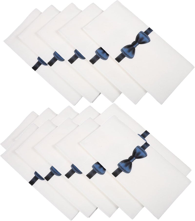 Vaguelly Disposable Paper Napkins with Bow Tie Pocket for Cutlery 40x40cm 50pcs Navy Blue Tableware Packing Napkins for Restaurant Hotel Party Event Use - Image 1