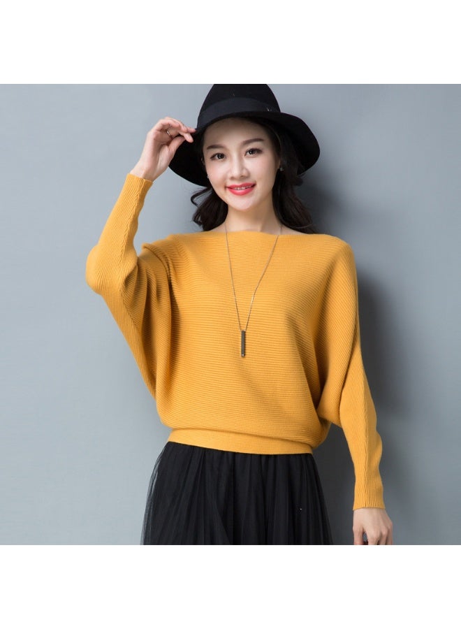 Sweatershirt Women Slash Neck Knitted Winter Sweaters Tops Female Batwing Cashmere Casual Pullovers Jumper Pull Femme