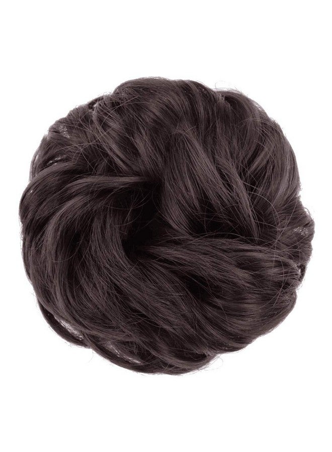 MORICA 1Pcs Messy Hair Bun Hair Scrunchies Extension Curly Wavy Messy Synthetic Chignon For Women (16(Dark Brown)) - Image 3