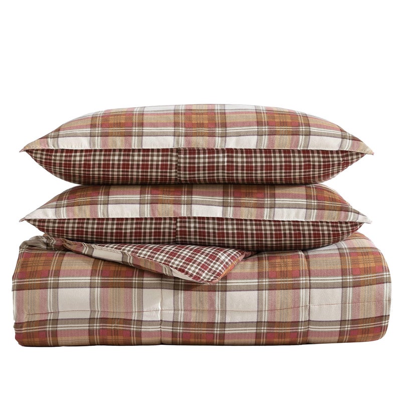 Eddie Bauer - King Duvet Cover Set, Reversible Cotton Bedding with Matching Shams, Stylish Home Decor for All Seasons (Edgewood Red, King) - Image 4