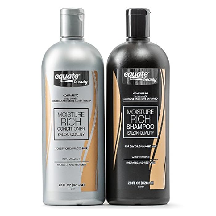 Equate Beauty Moisture Rich Shampoo & Conditioner, 28 fl oz, (Pack of 2) - Image 1