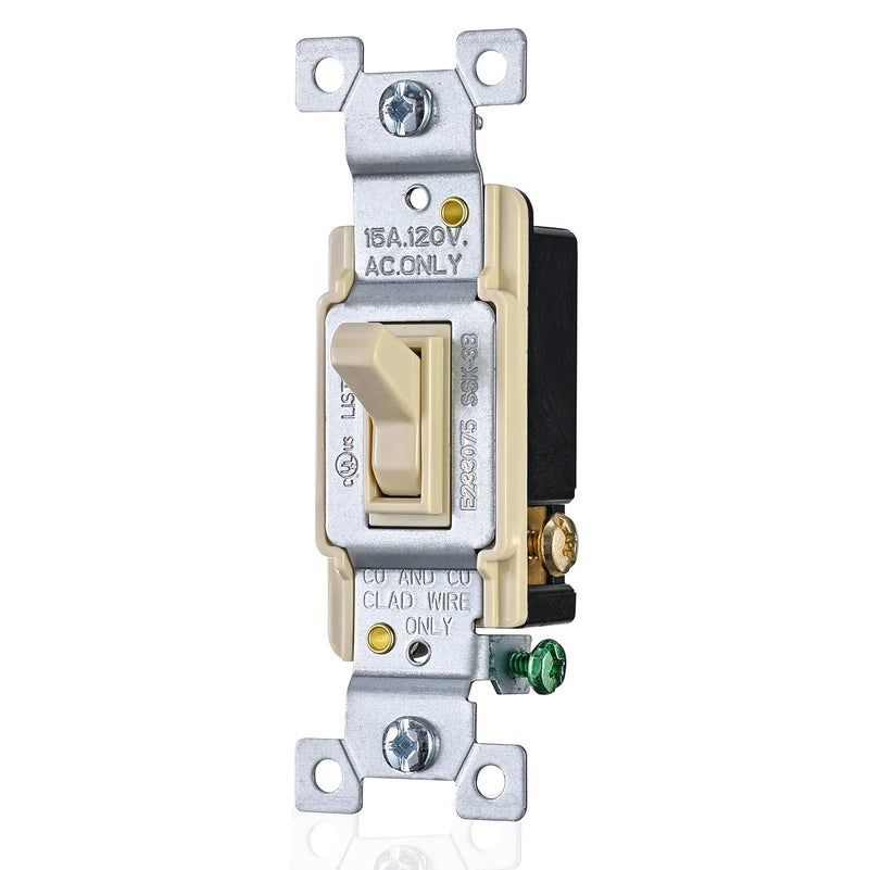 Faith Faith Ivory 3Way Toggle Light Switch 10Pack  3Way Standard Wall Switch for Lights  120V 15 Amp Toggle Switch with Grounding Screw  - Image 2