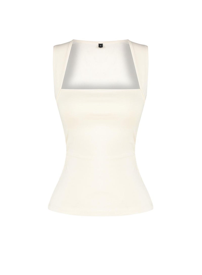 trendyol Stretchy Knitted - Solid Square Neck and Drawstring Blouse Twoss24Bz00400 - Image 5