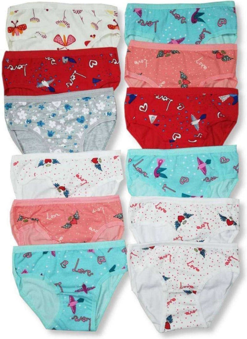 Oresse 12 Pieces Girls Patterned Slip Panties - Image 1