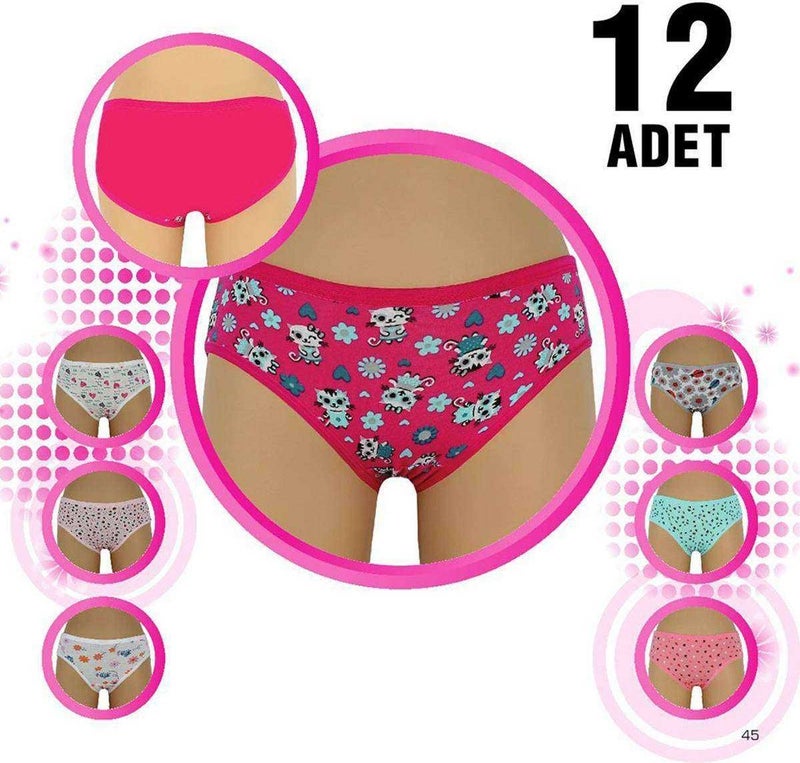 Oresse 12 Pieces Girls Patterned Slip Panties - Image 2