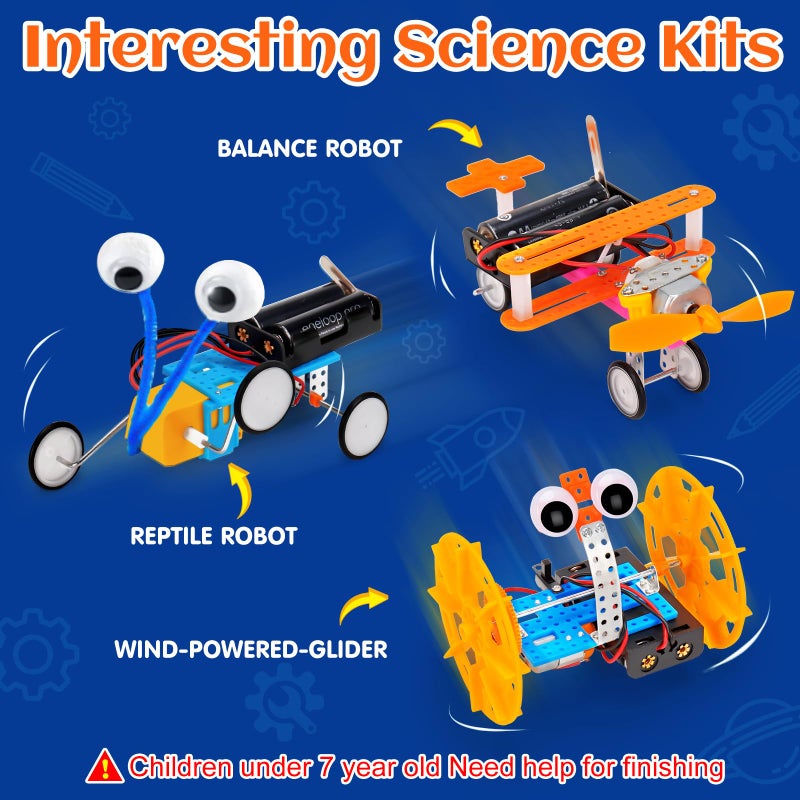 Tsomtto STEM Robotics Kit 6 Set Science Experiments Project Activities Toys for Kids 4-8 8-12 Engineering Building Electronic Motor Robot Kid Craft Boy Girl 5 6 7 8 9 10 12 Year Old Outdoor Toy - Image 4