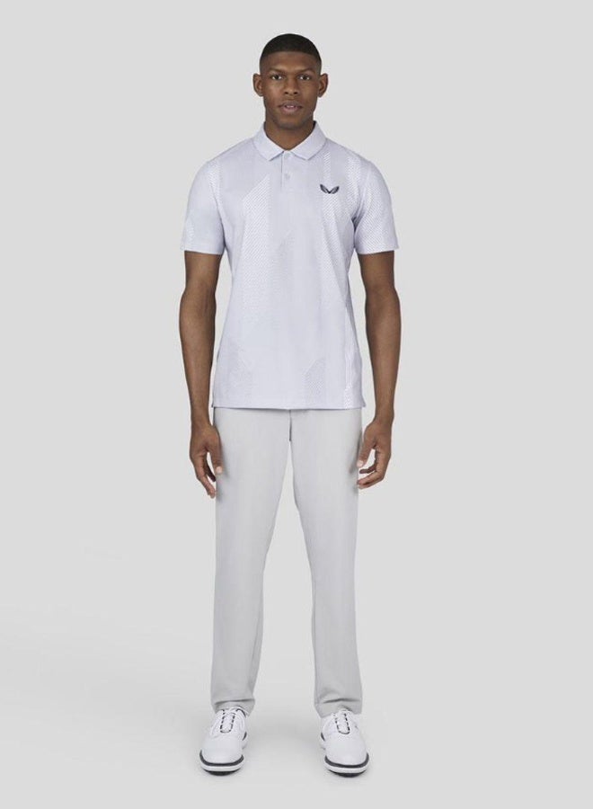 كاستور بولو رجالي مطبوع للجولف - رمادي حجري - Image 1